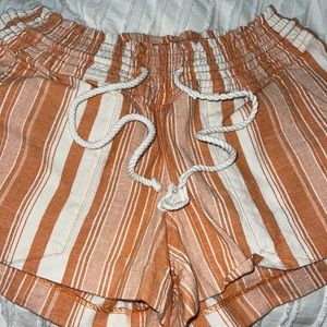 Orange and White Roxy Beach Shorts: Size S